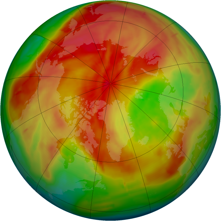 Arctic ozone map for 03 April 2010